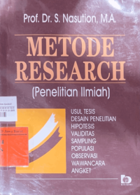 Image of Metode Research (Penelitian Ilmiah)